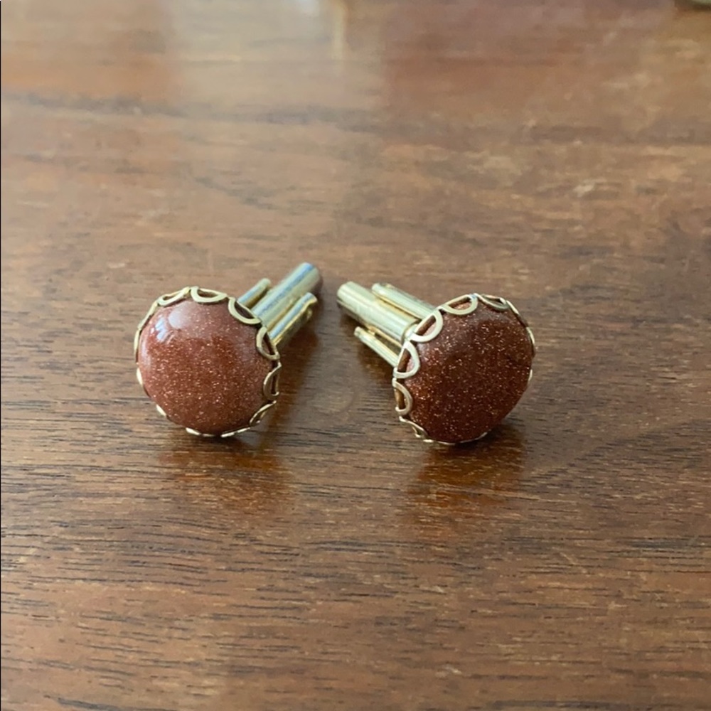 Goldstone gold-tone cufflinks